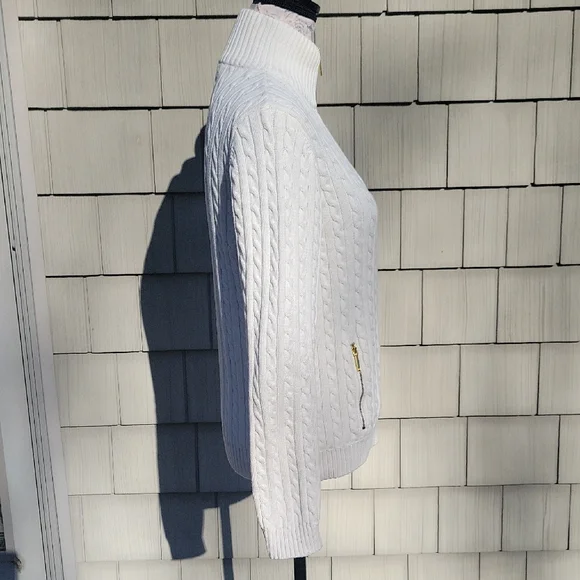 Ralph Lauren Cable-Knit Zip Turtleneck Sweater - Picture 3 of 7